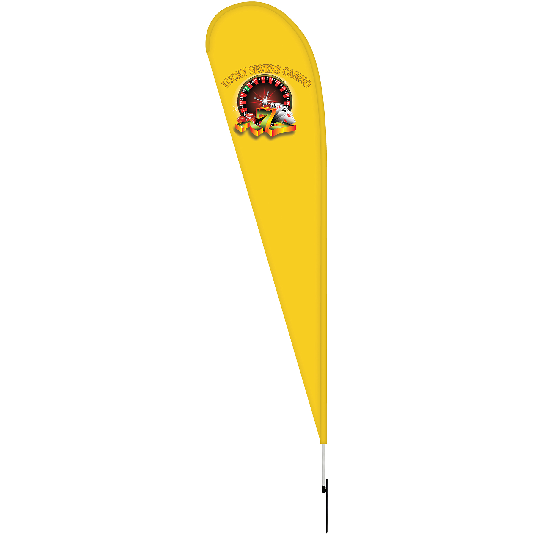 12' Double Sided Teardrop Banner w/ Premium Hardware & Spike 12