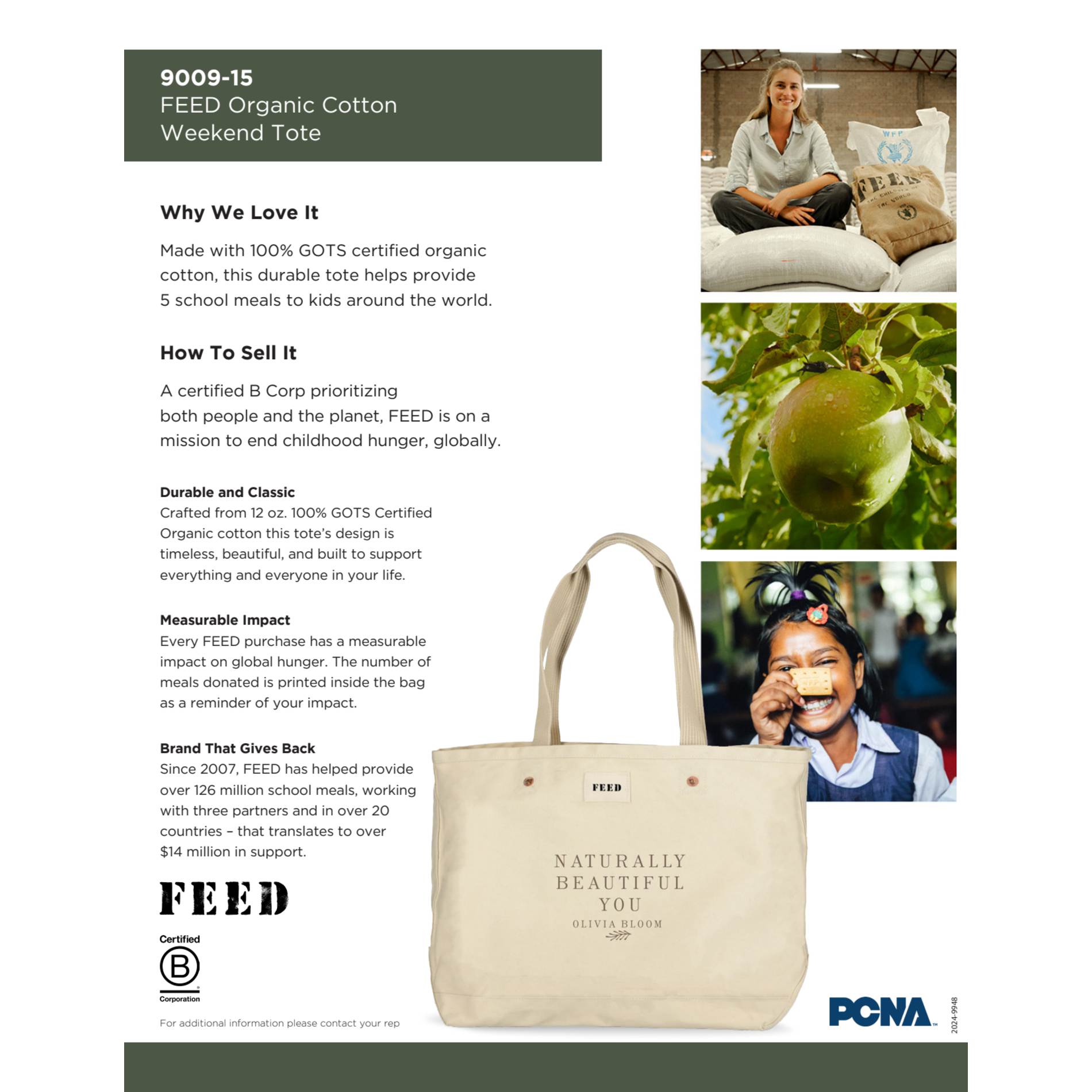 FEED Organic Cotton Weekend Tote 101