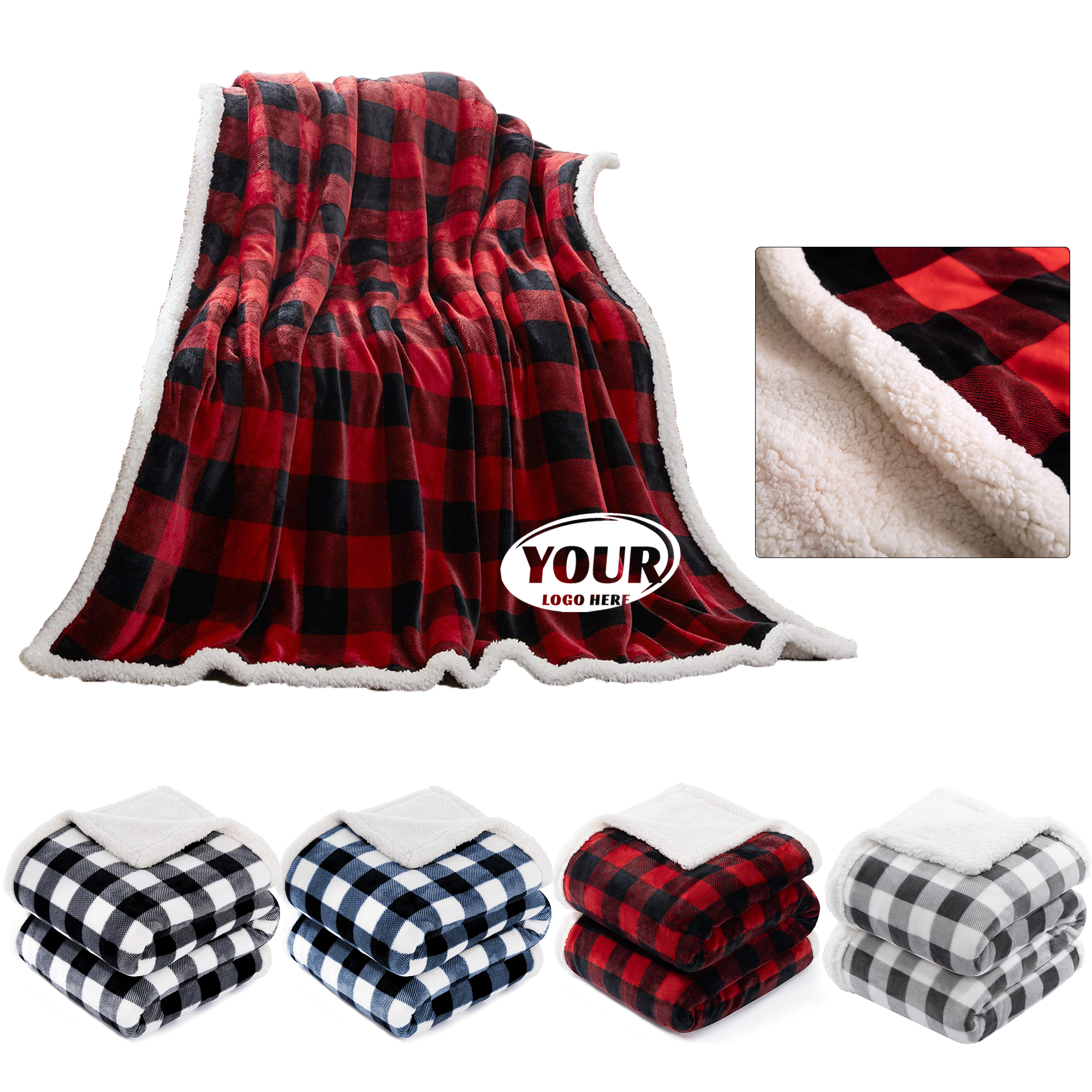 50" x 60" Plaid Flannel Throw Blanket 2