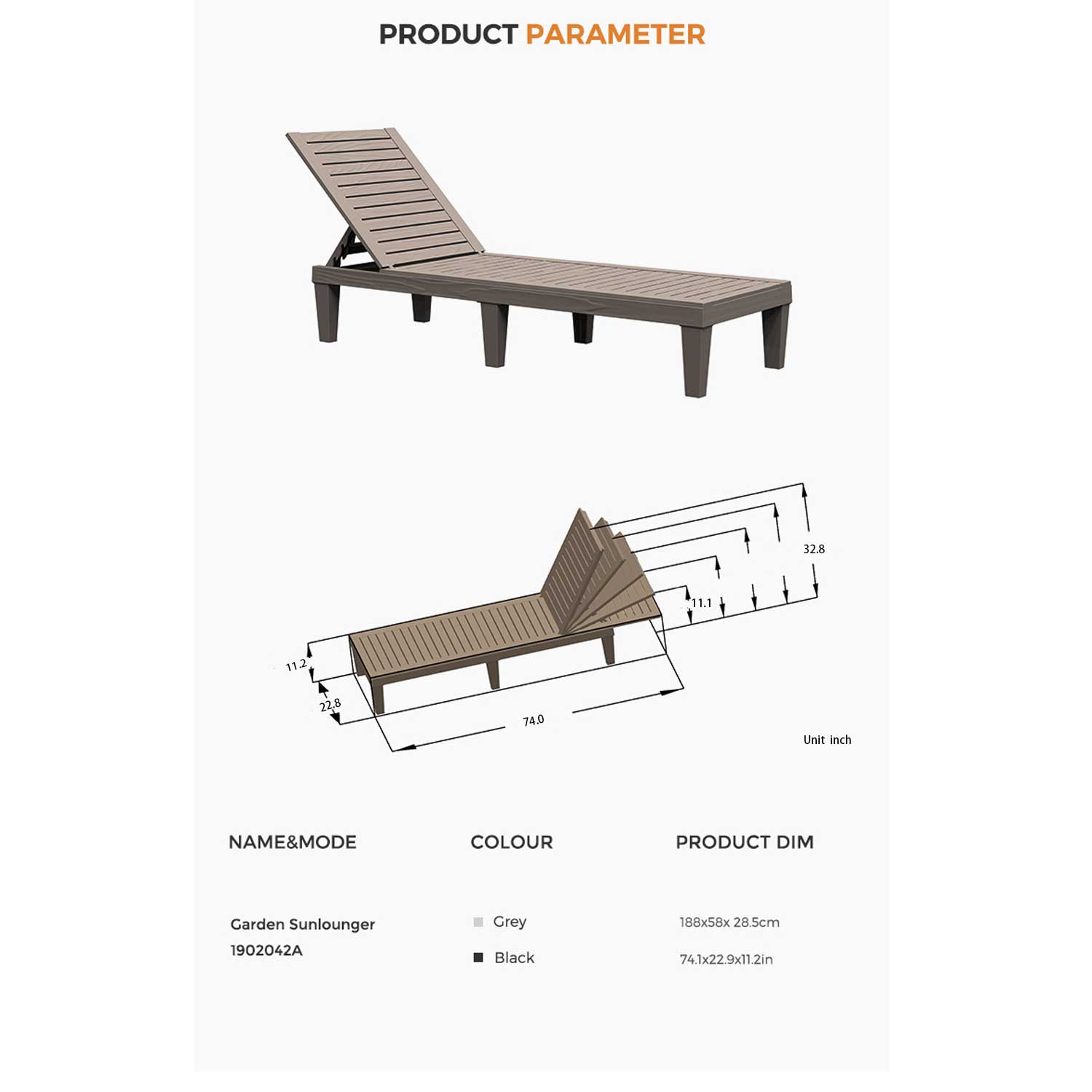 Poolside Sun Lounger – Beach Chair w/ Cushion 7