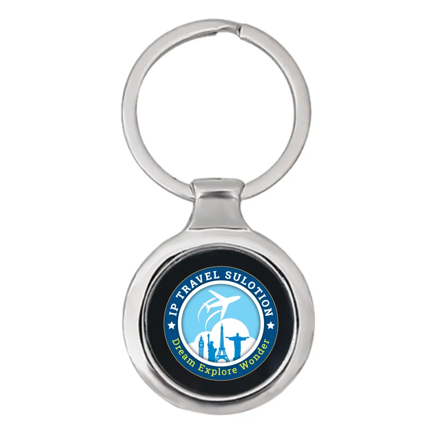 Fashionable Round Metal Keychain 3