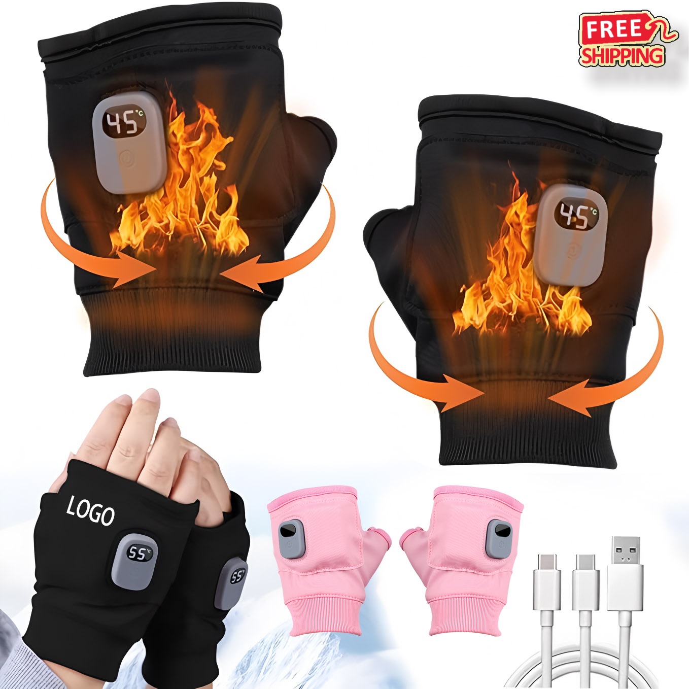 Custom Heated Gloves with Digital Display for Men & Women - Bulk Wholesale 5