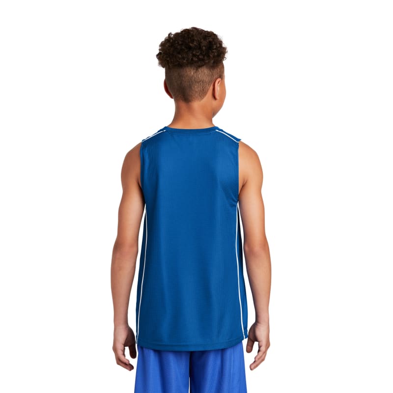 Sport-Tek Youth PosiCharge Mesh Reversible Sleeveless Tee. 3