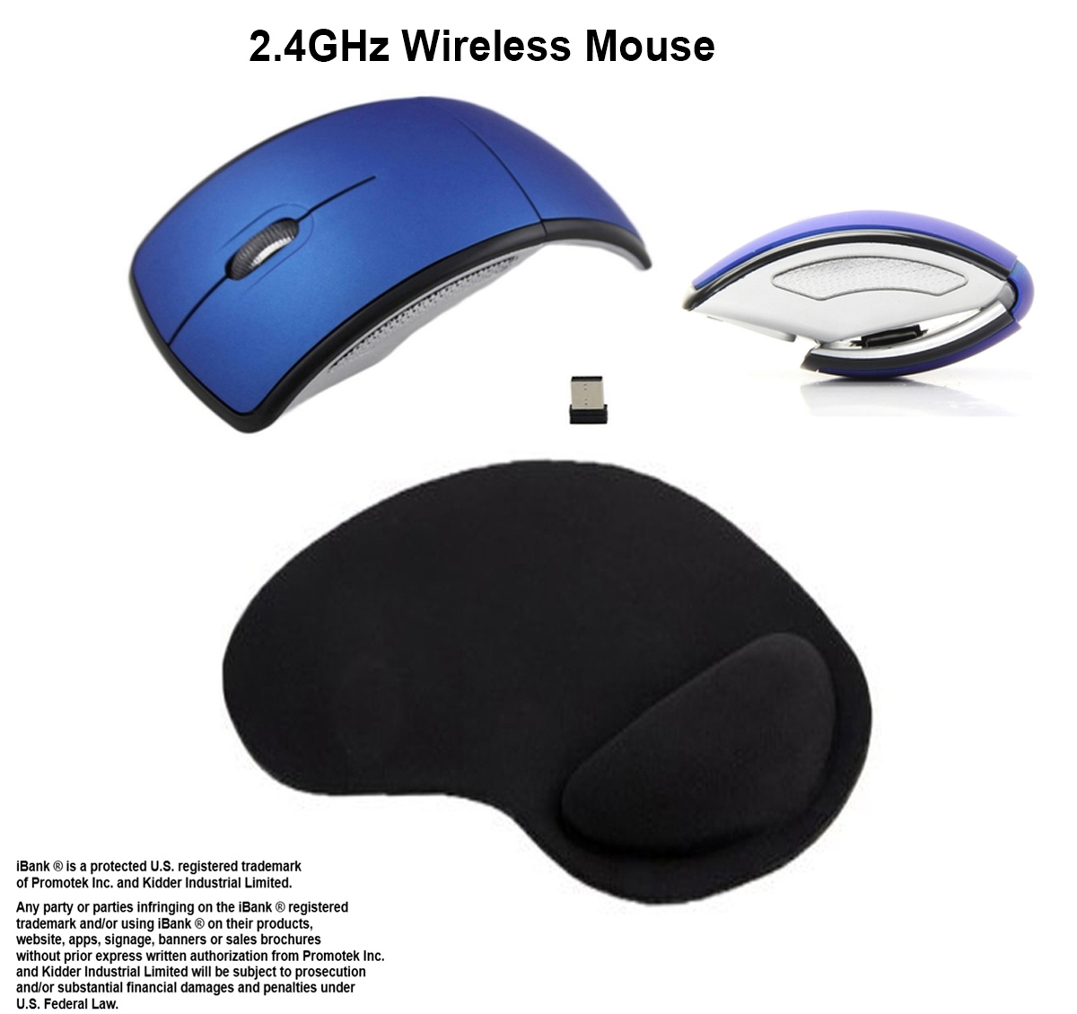 iBank ® 2.4GHz Wireless Mouse + Wrist Rest Mouse Pad 2
