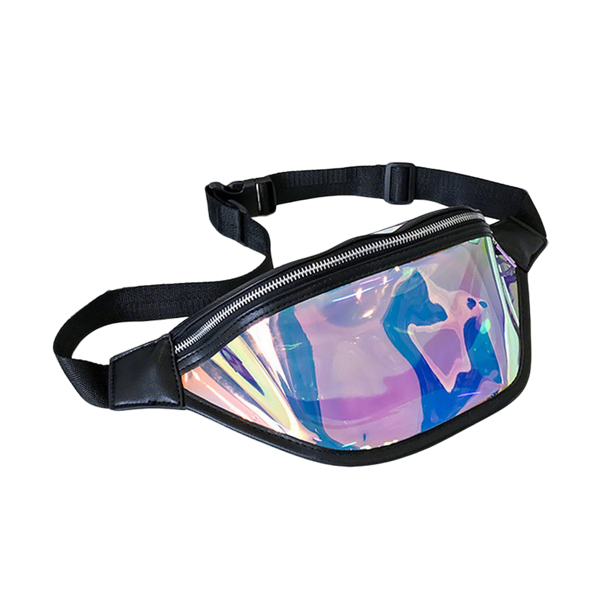 PVC Holographic Fanny Pack Crossbody 12.8" x 3" x 5.5" 4