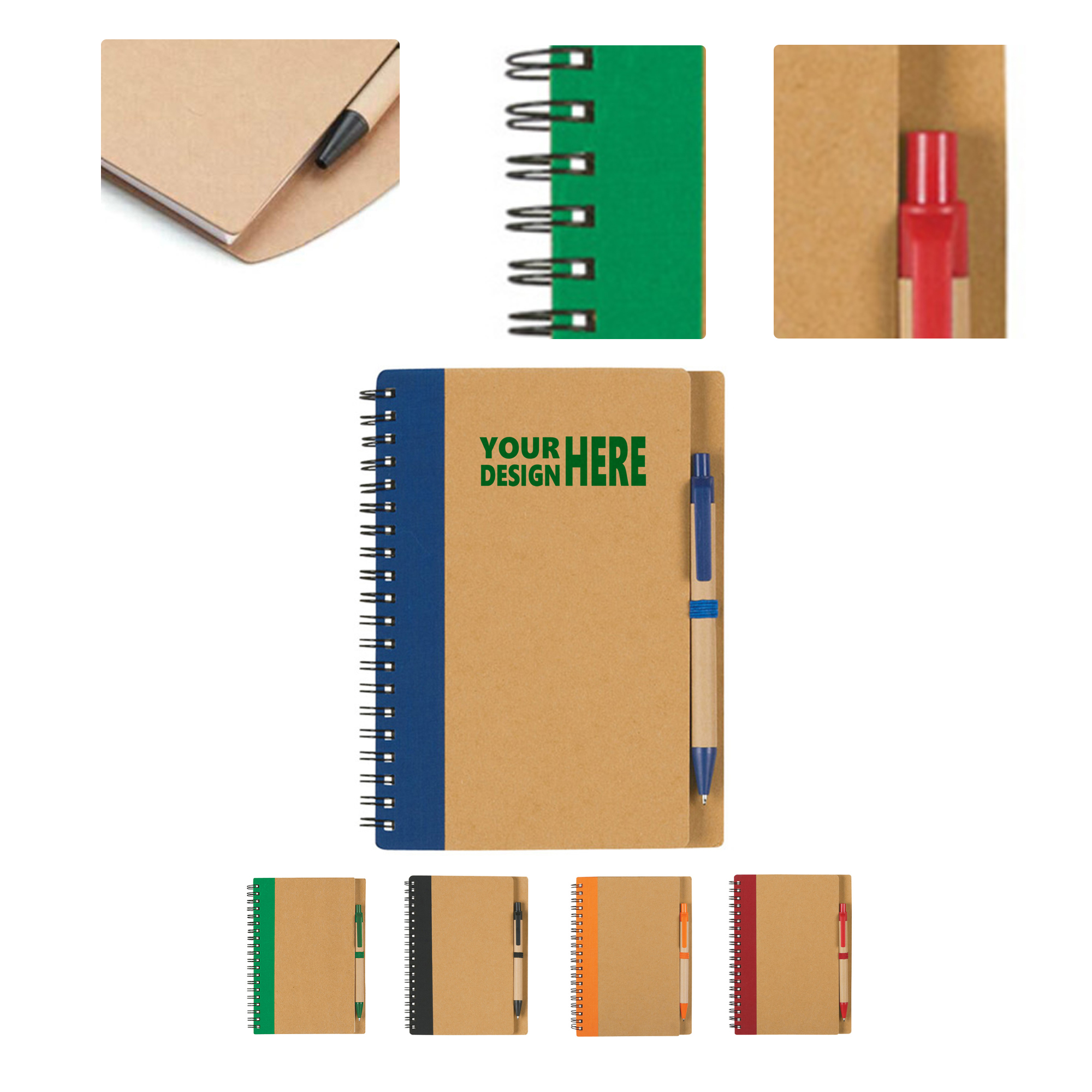 MOQ50 Personalized Spiral Notepad with Pen Set 1