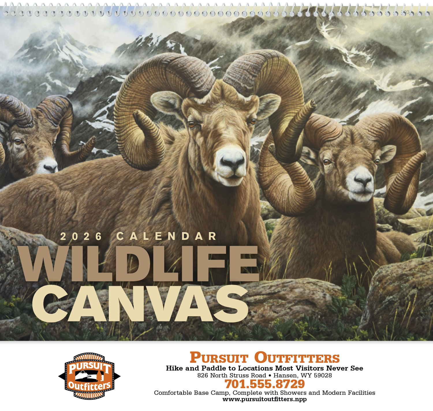 Good Value™ Wildlife Canvas - Spiral Calendar 14