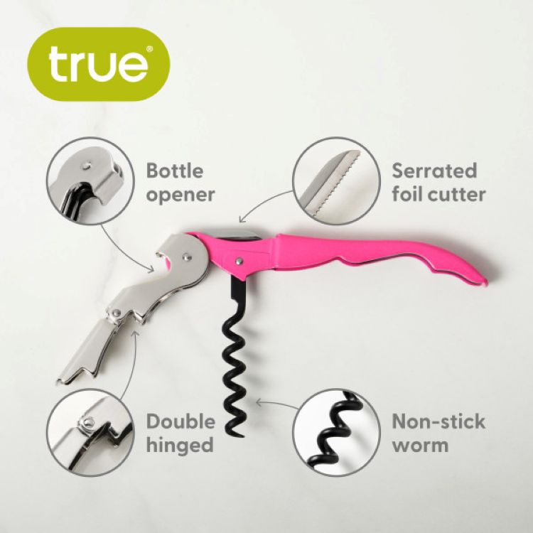Truetap™ Pink Double Hinged Waiter's Corkscrew 8