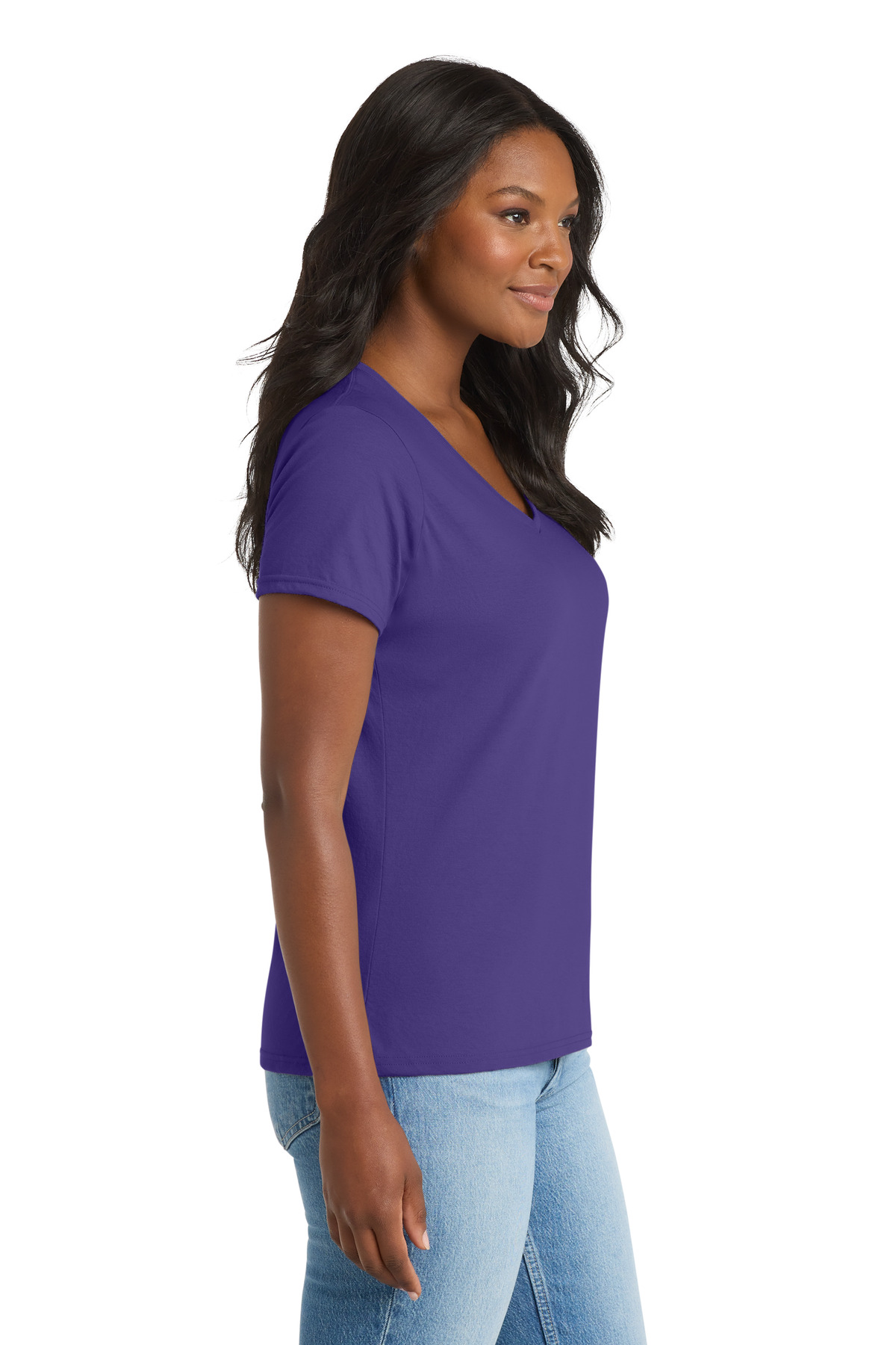 Port & Co Women's Performance Blend V-Neck Tee. LPC381V 2