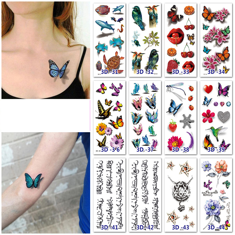 Custom Temporary Tattoo Sticker---3"x1.65" 9
