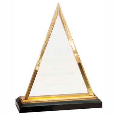 8" GOLD TRIANGLE IMPRESS ACRYLIC TROPHY 2