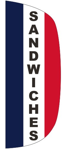 "SANDWICHES" 3' x 8' Message Flutter Flag 3