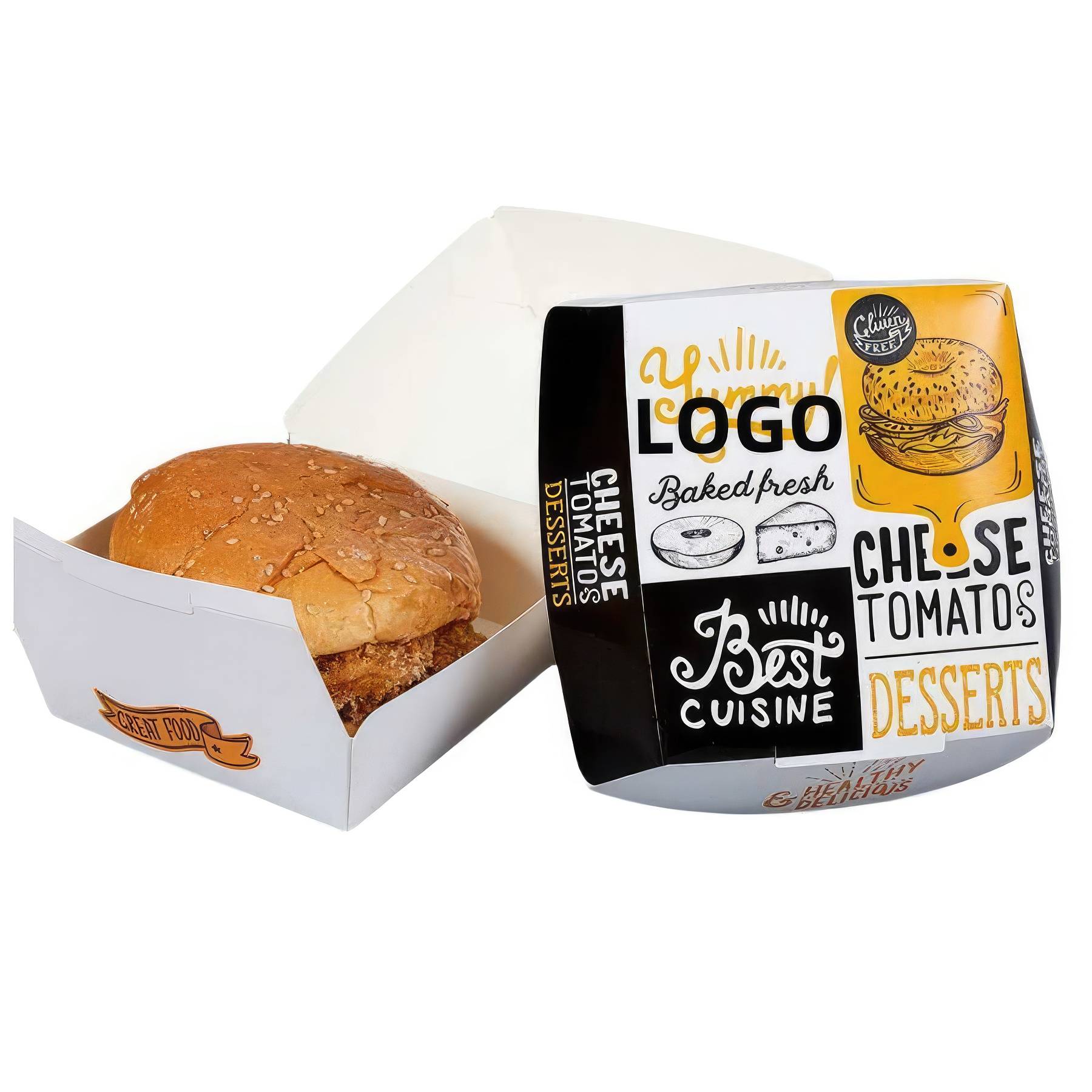Disposable Hamburger Paper Boxes 2