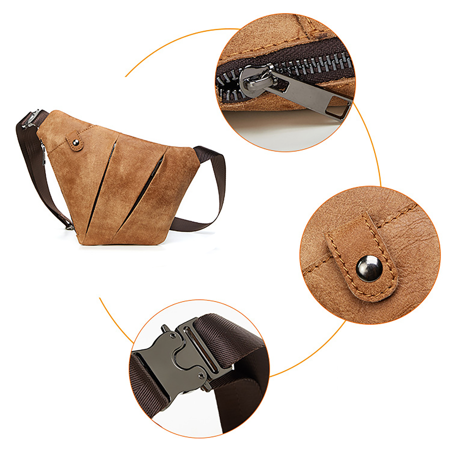 Men's Outdoor Sports Genuine Leather Crossbody Bag 9