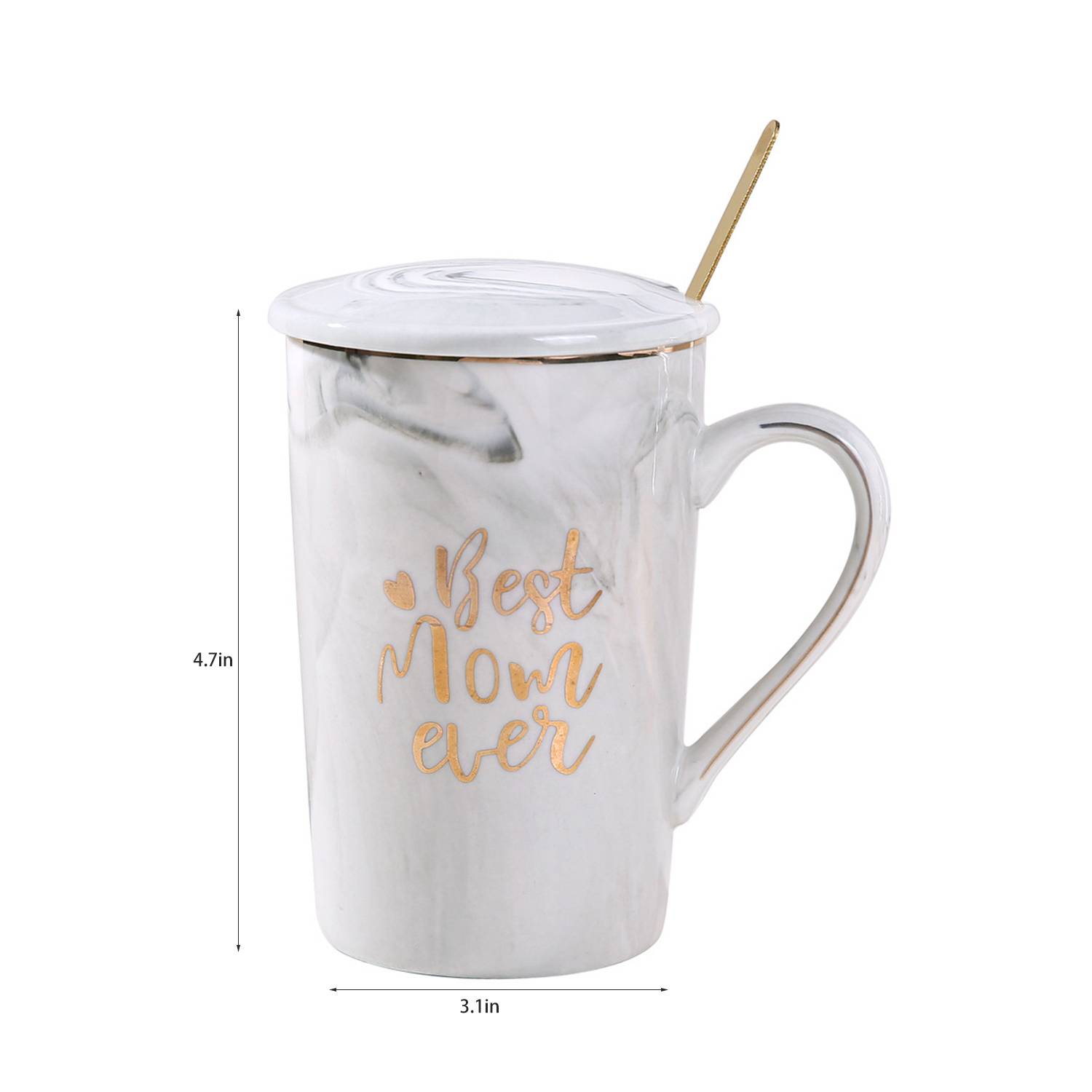 14oz Bone China Mug Set w/ Spoon 5