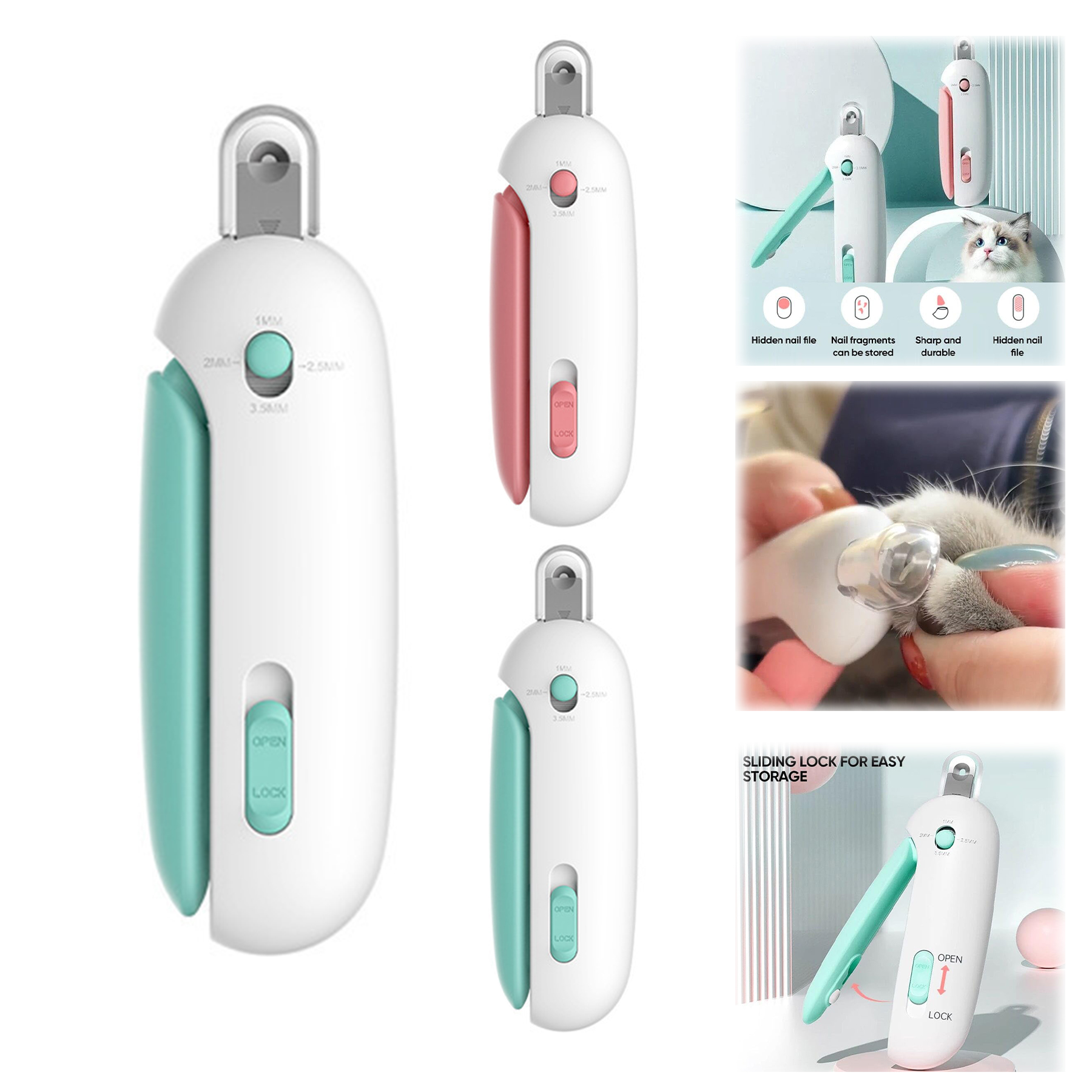 Cat Nail Clippers with Adjustable Aperture