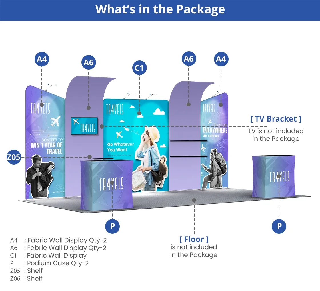 20ft Inline Trade Show Booth - Modular Fabric Display 2