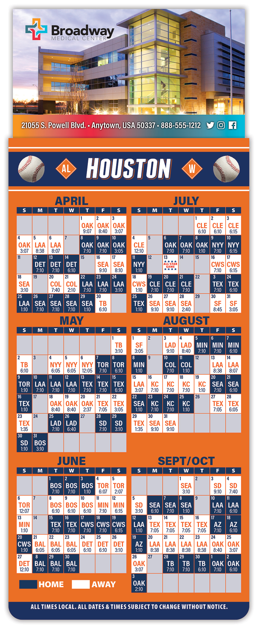 Magna-Card Business Card Magnet - Baseball Schedules (3.5 x 9) 1