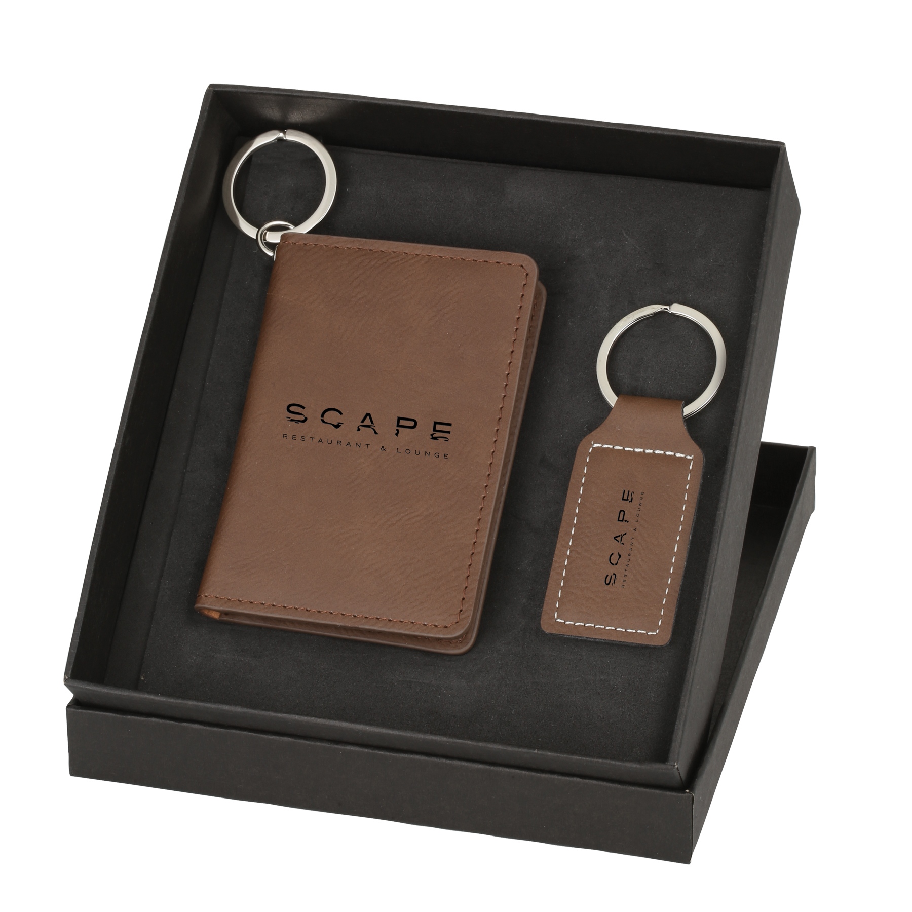 Wallet & Keychain Leatherette Set 3