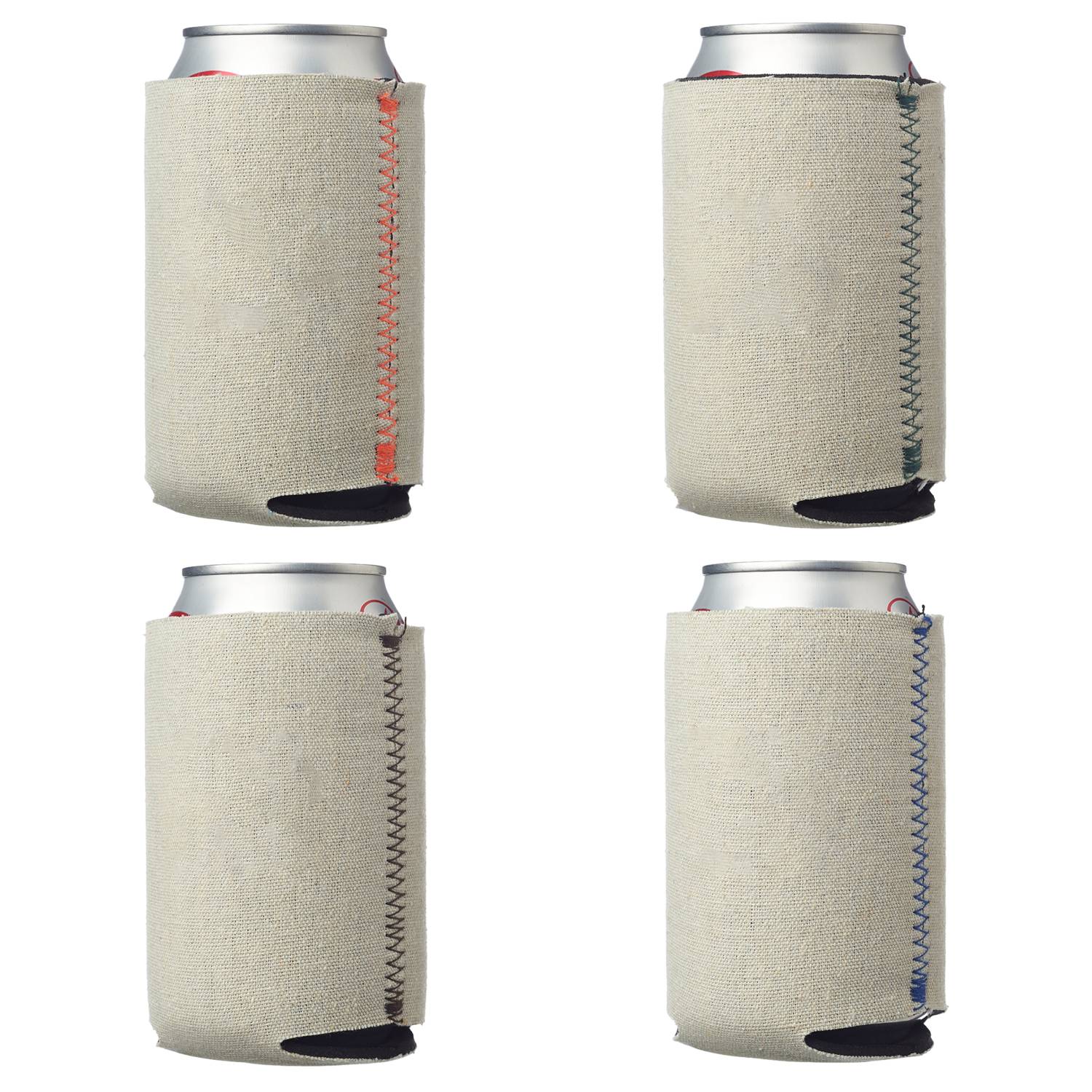 Canvas Collapsible Foam Can Cooler, 16 oz., custom koozie with logo imprint 3
