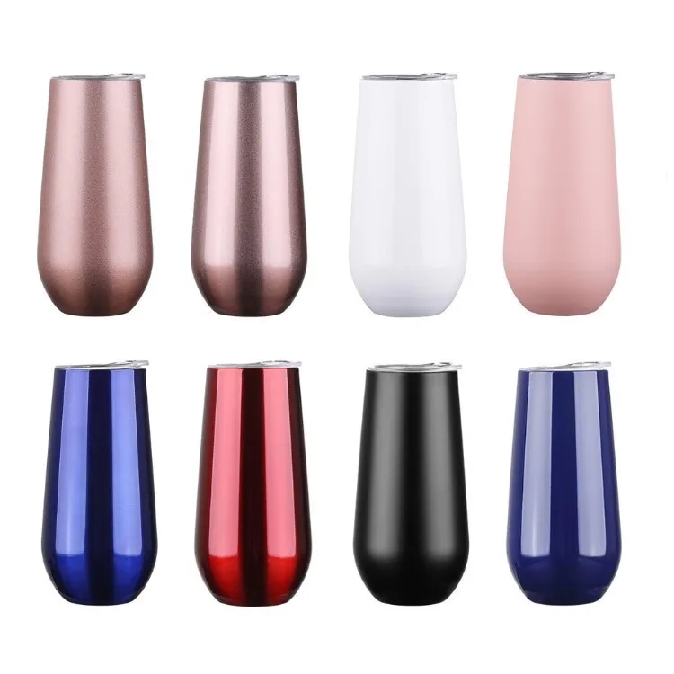 Stemless Double Insulated Champagne Flute Wine Tumbler 2