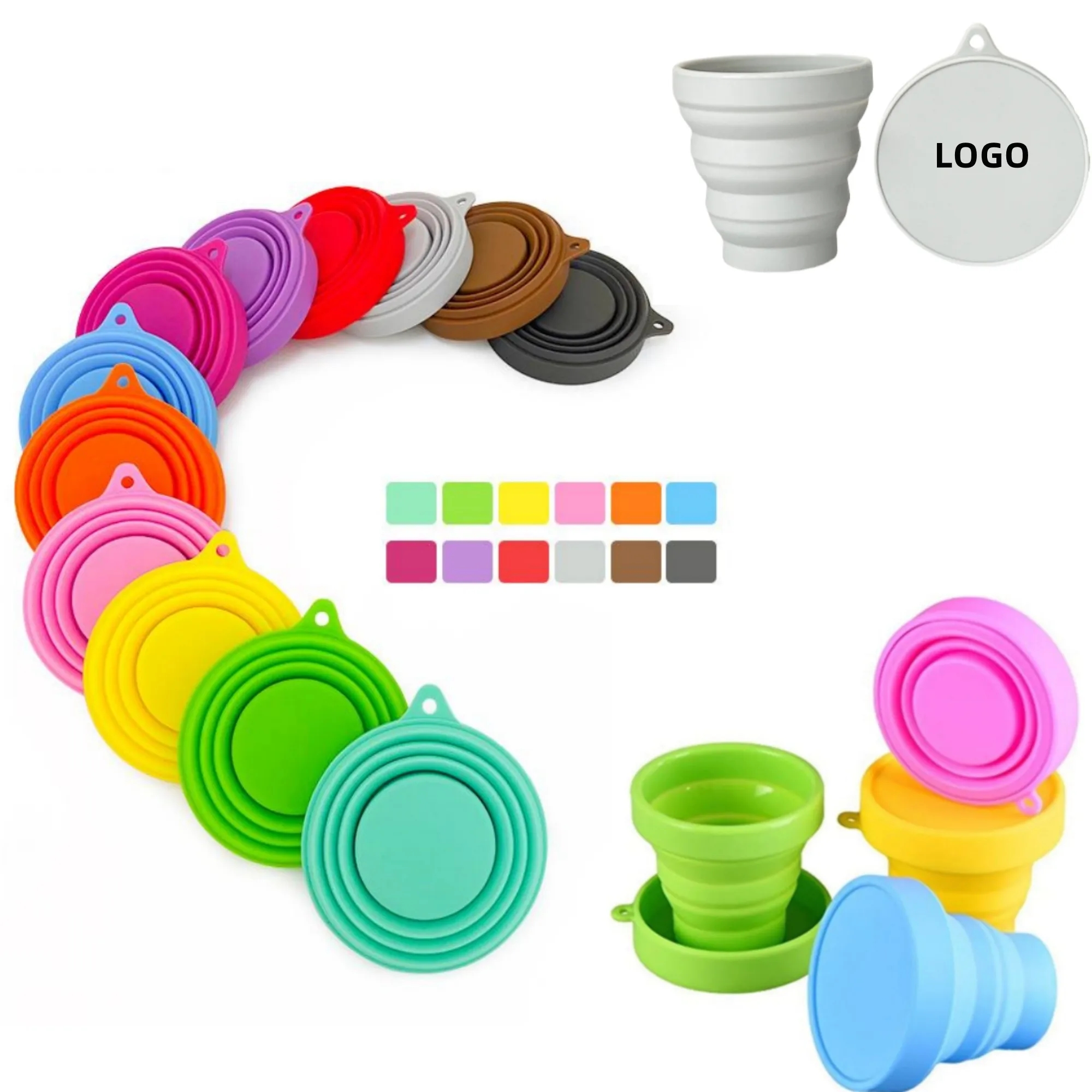 Silicone Collapsible Travel Cup with Lid 2