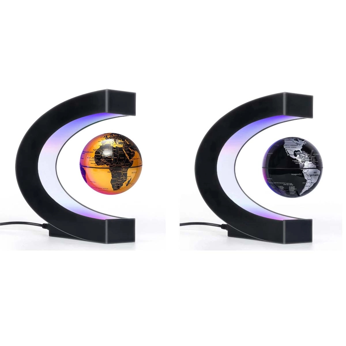 Magnetic Floating Globe with LED Light C Shape 6