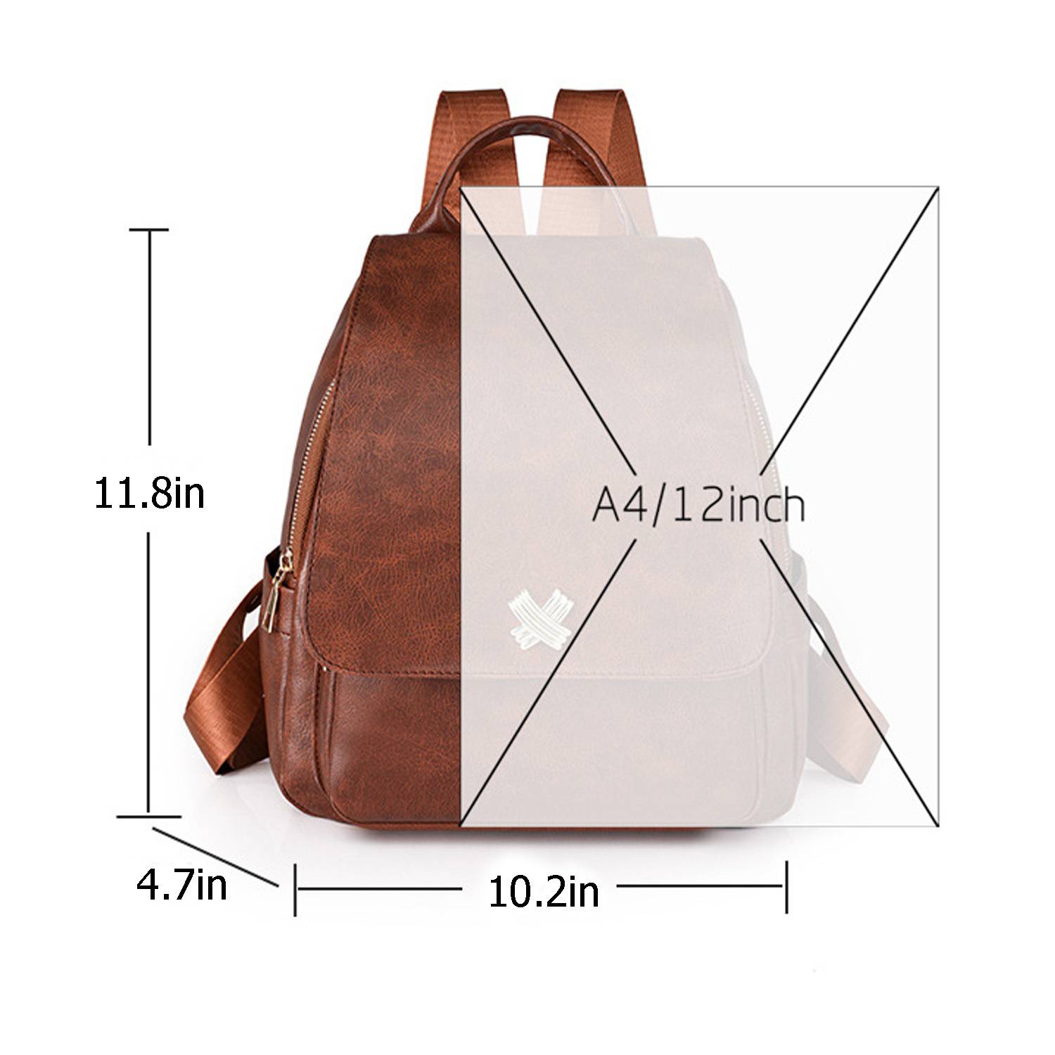 PU Leather portable leisure fashion travel backpack 3