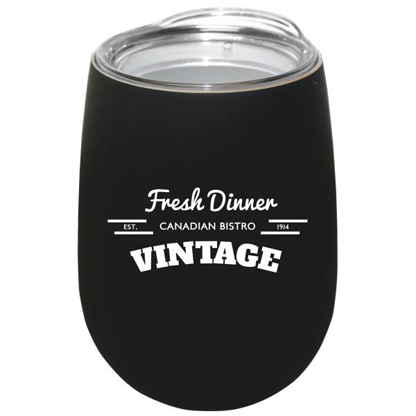 Halcyon® 12 oz. Stainless Steel Wine Glass with Acrylic Lid - Gift Set 2