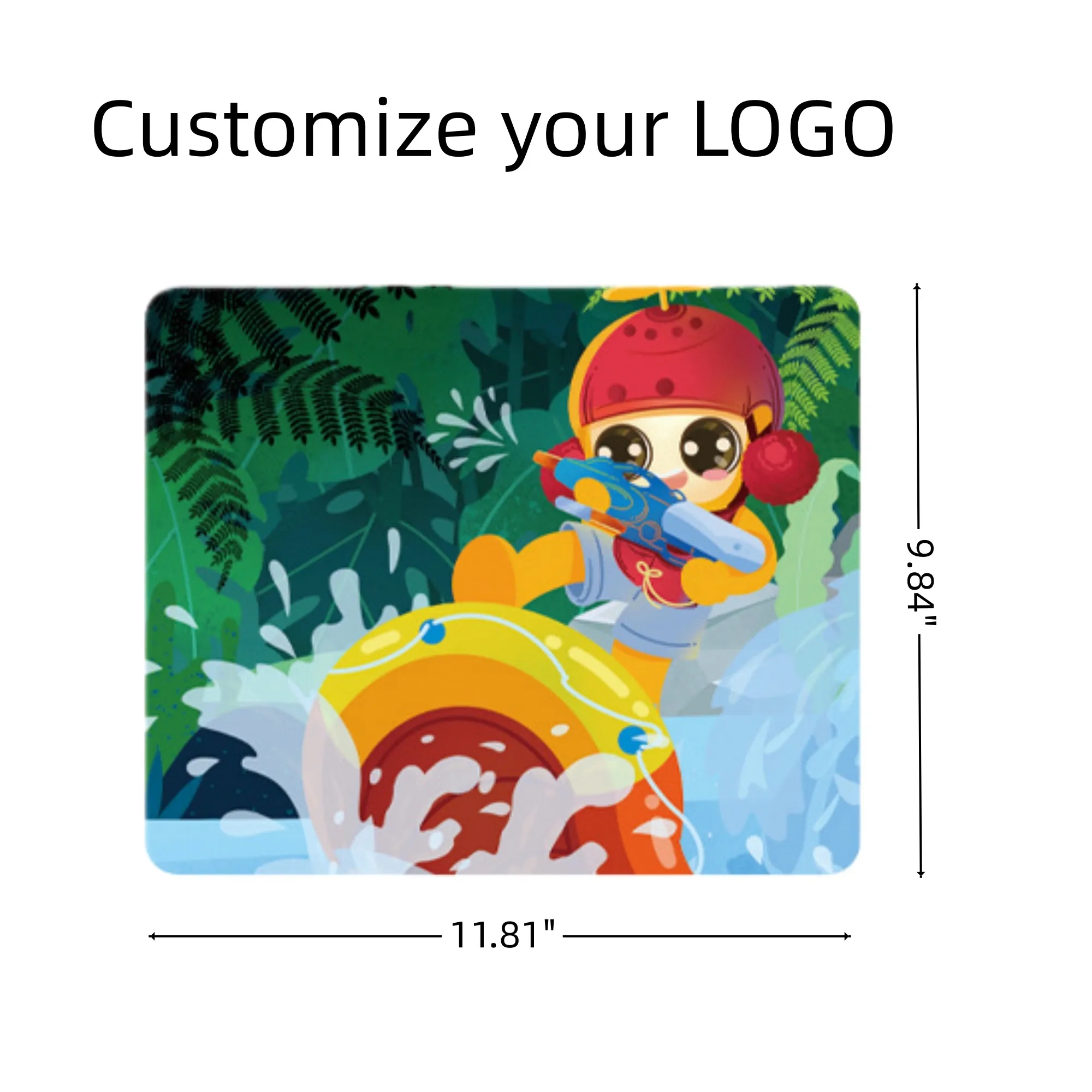 Full Color Rectangle Mouse Pad Rubber Mat for Office Home 2