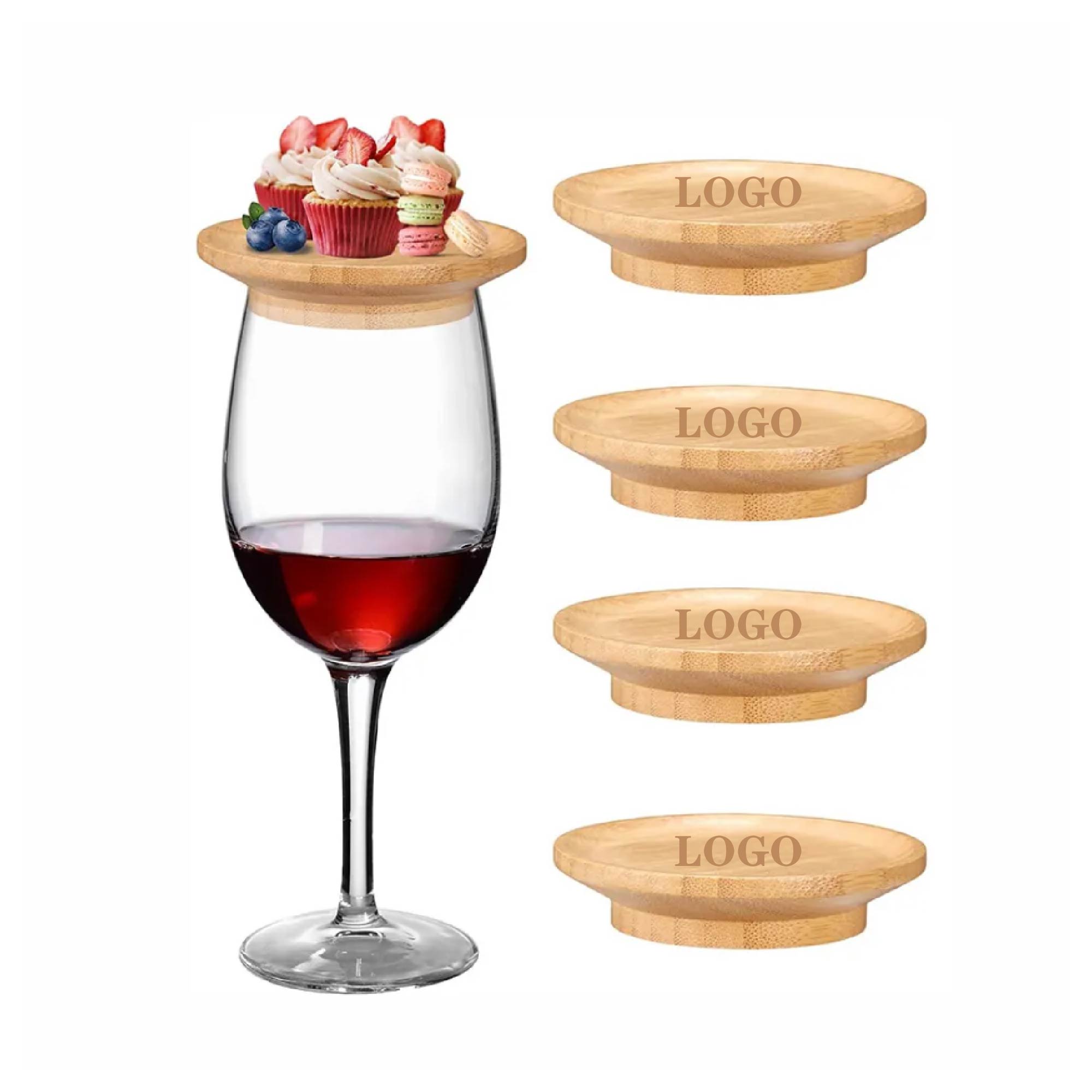 MOQ 10 pcs Bamboo Wine Glass Cover 2