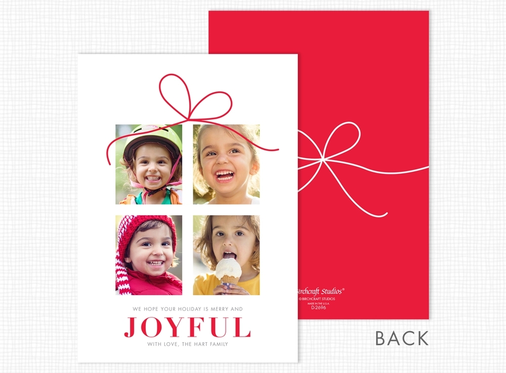 Joyful Gift Flat Photo Christmas Card 1
