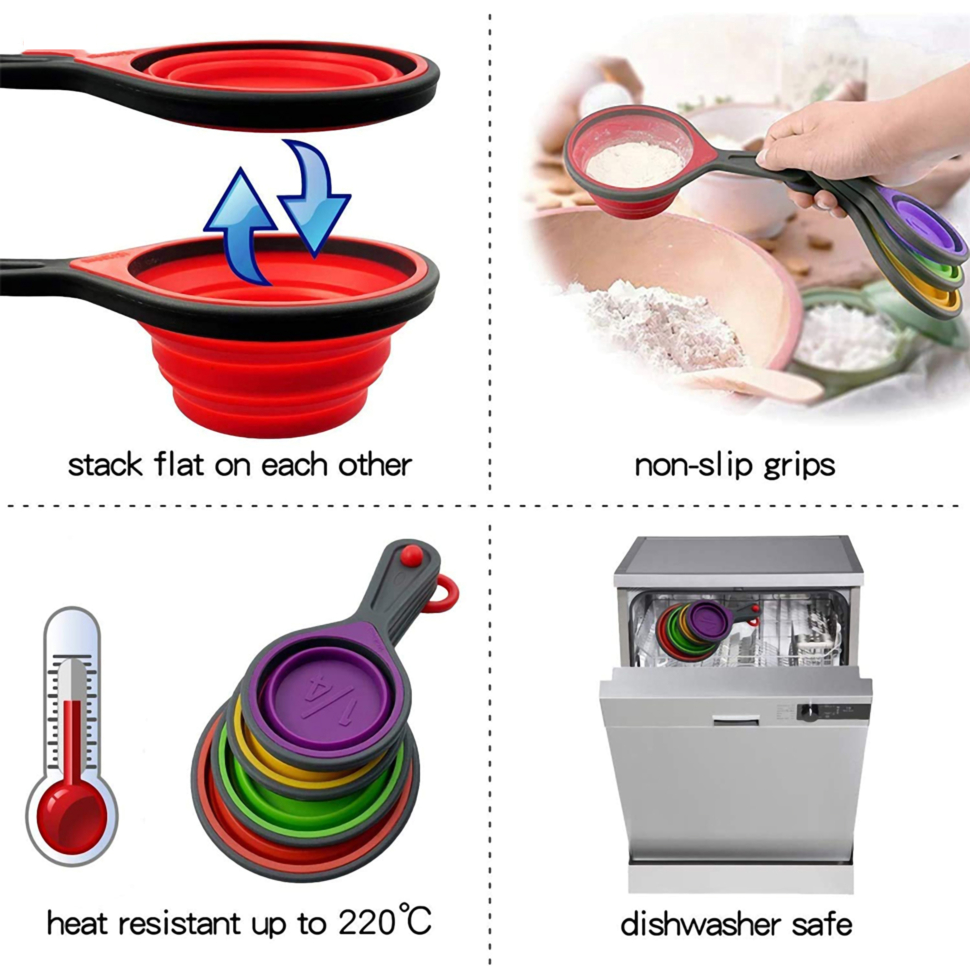 8 Piece Collapsible Silicone Measuring Cups And Spoons 2