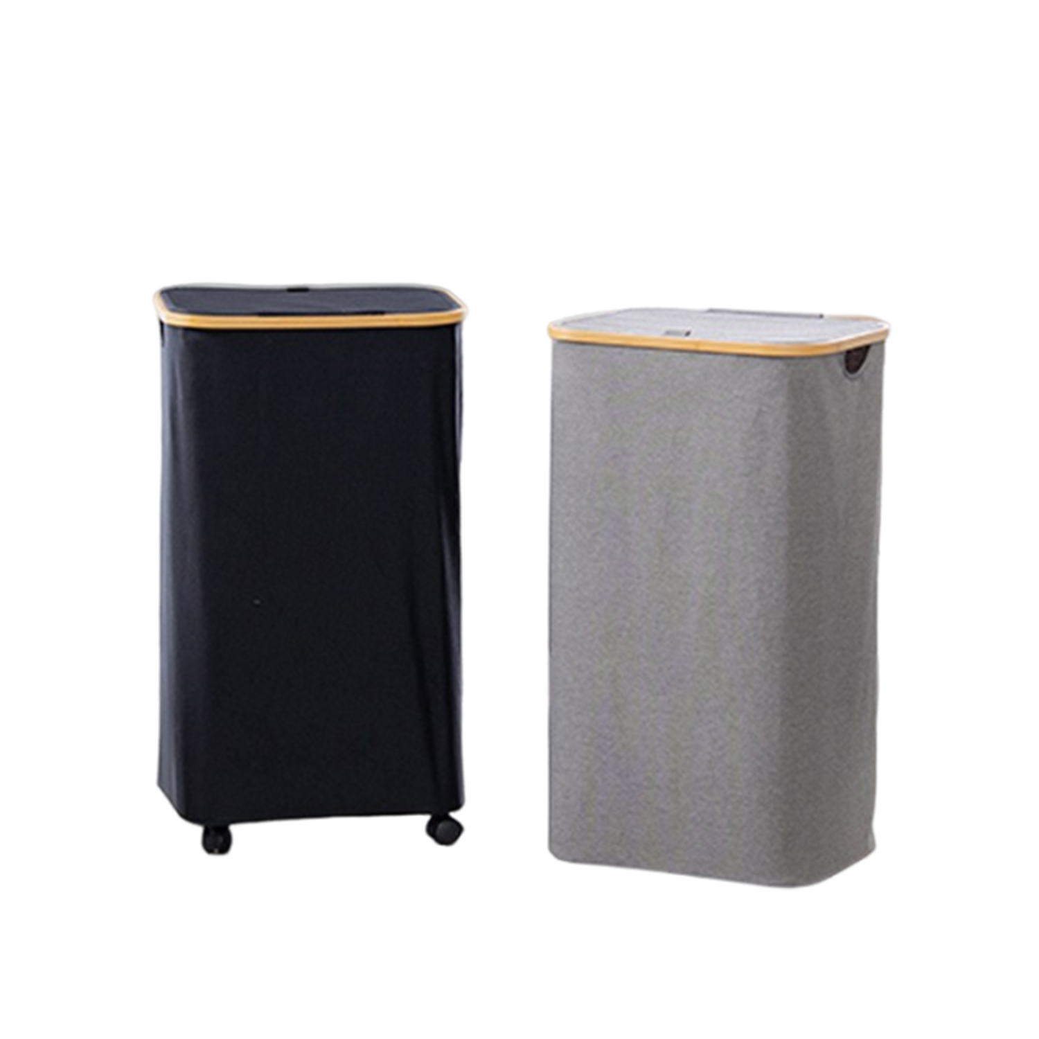100L Oxford Laundry Basket with Wheels Lid 7