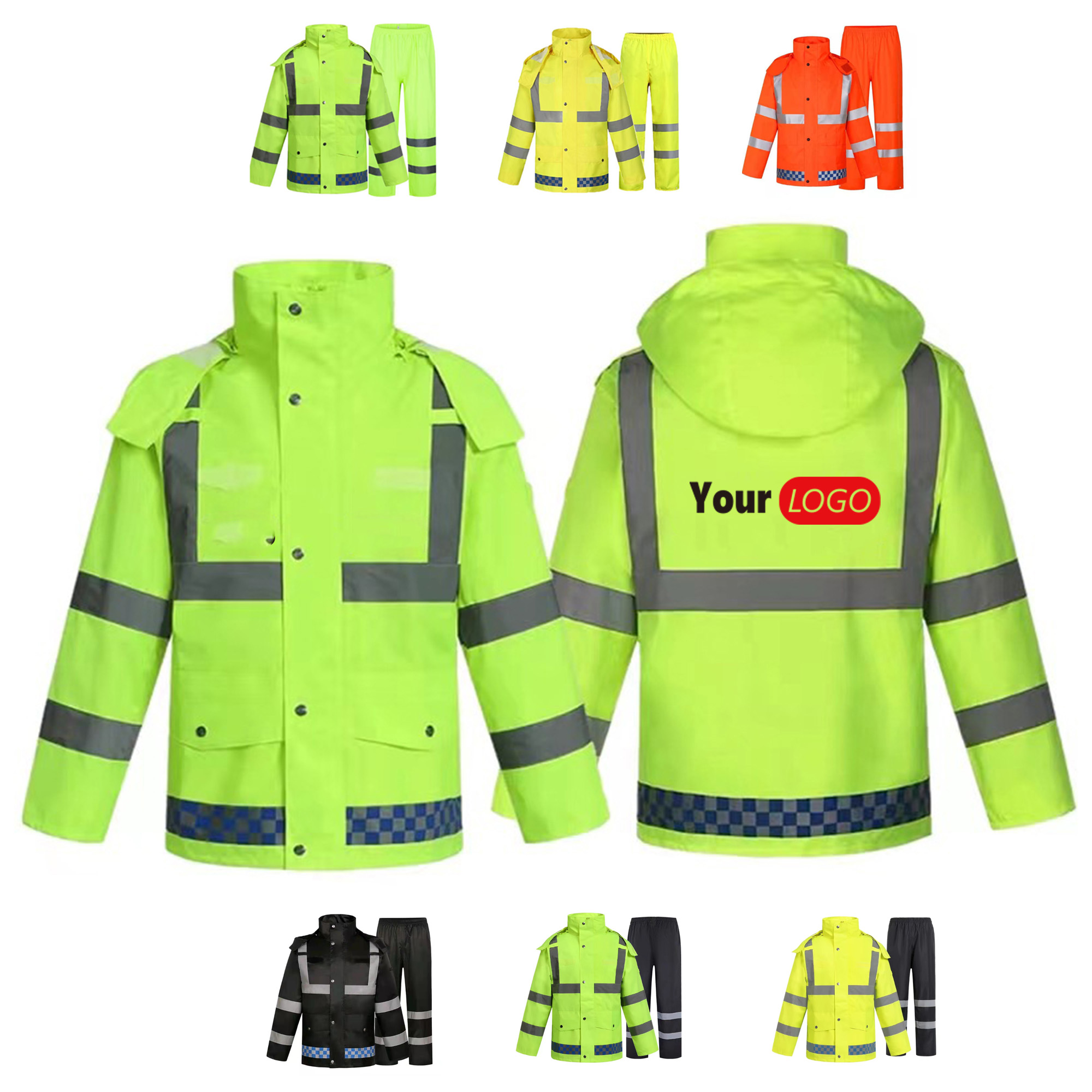 Waterproof Reflective Raincoat Suit MOQ 10pcs 1