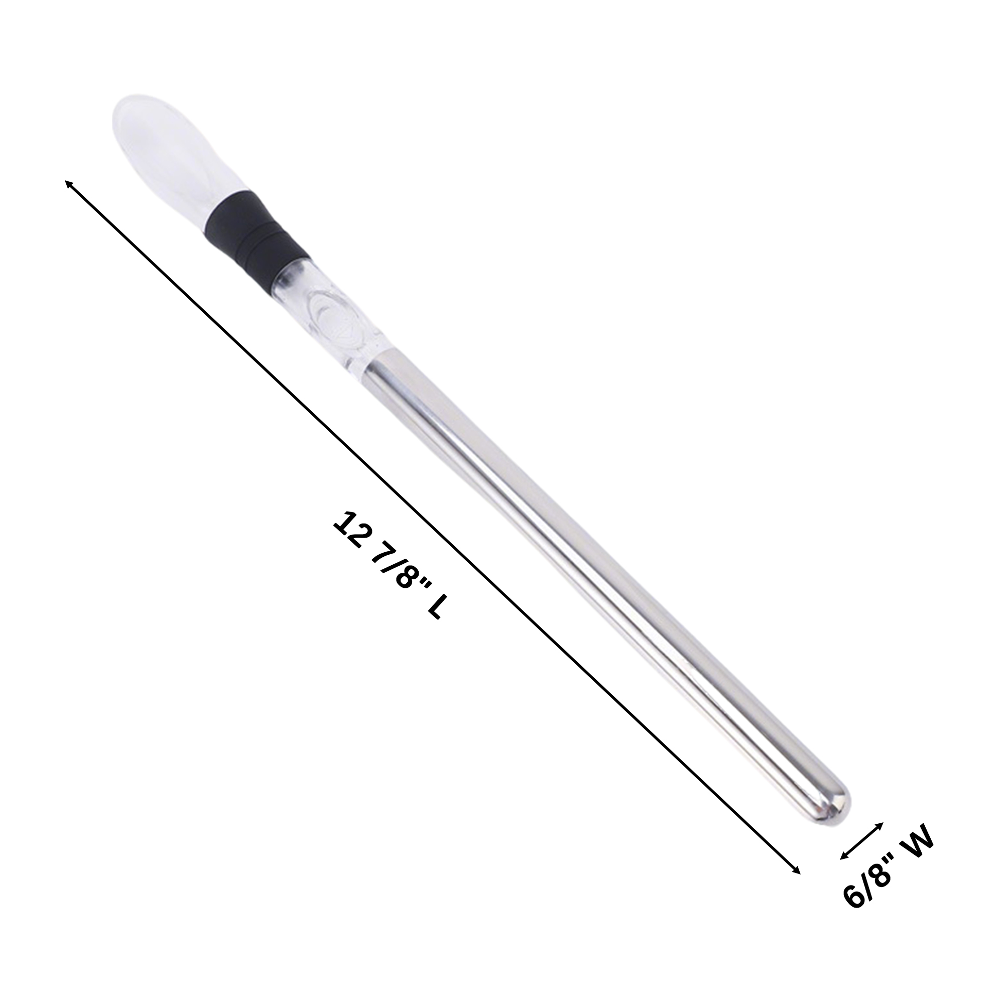 Stainless Steel Wine Chilling Rod With Aerating Pourer 12.8" x 0.7" 3