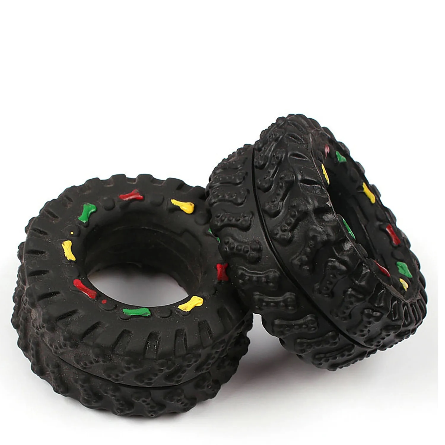 Small Tire Pet Sound Toy, Rubber Lined Dog Toy 2