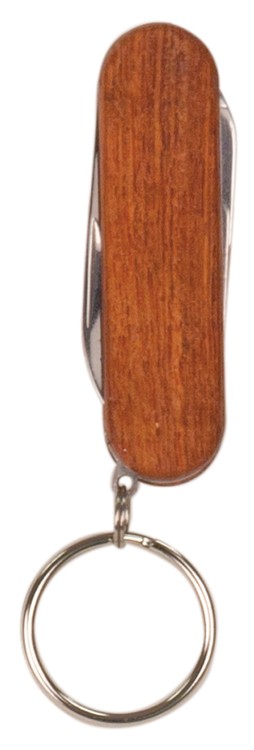 Custom Engraved Wood Pocket Knife with Key Ring 1