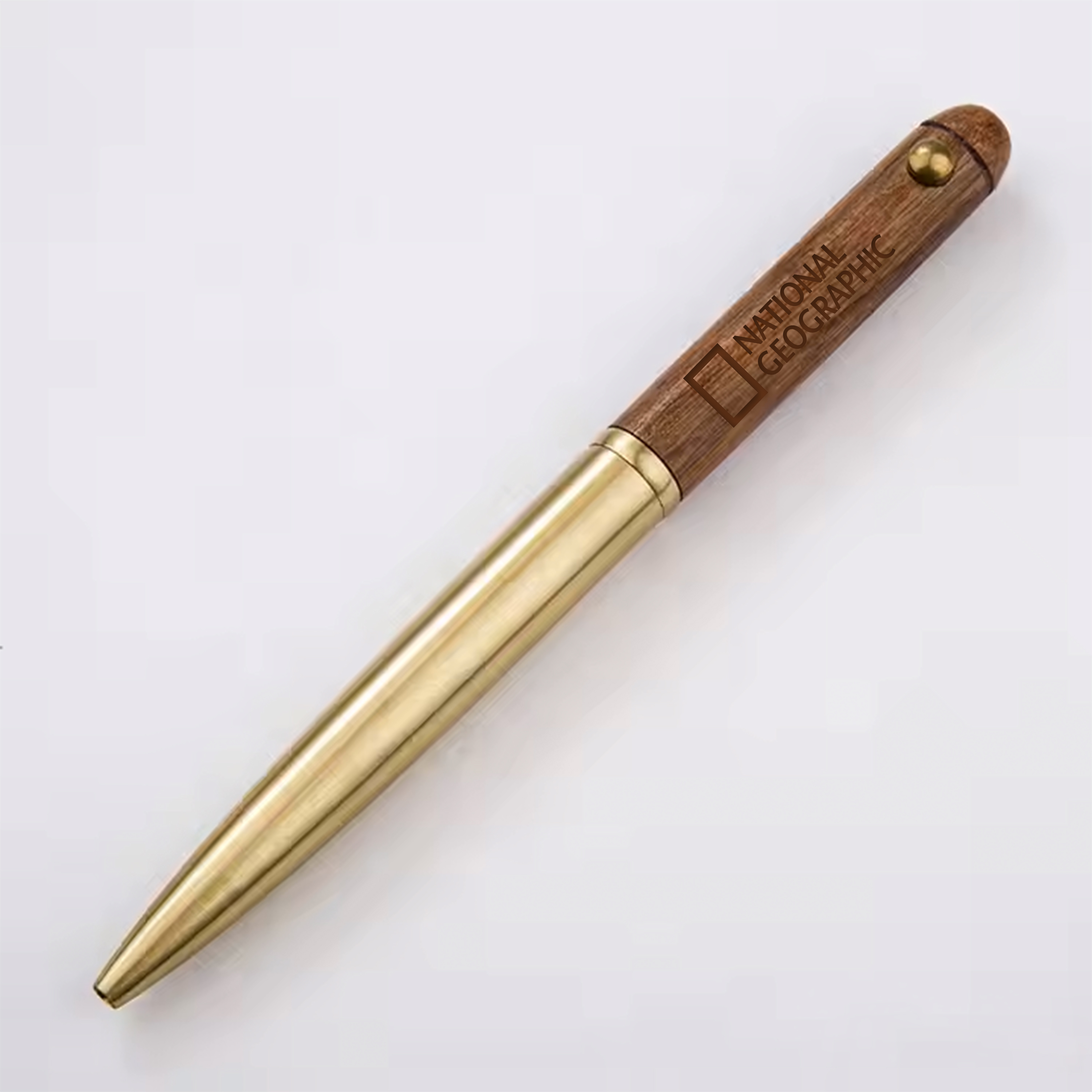 Wooden and brass Ballpoint Pen with cap 1