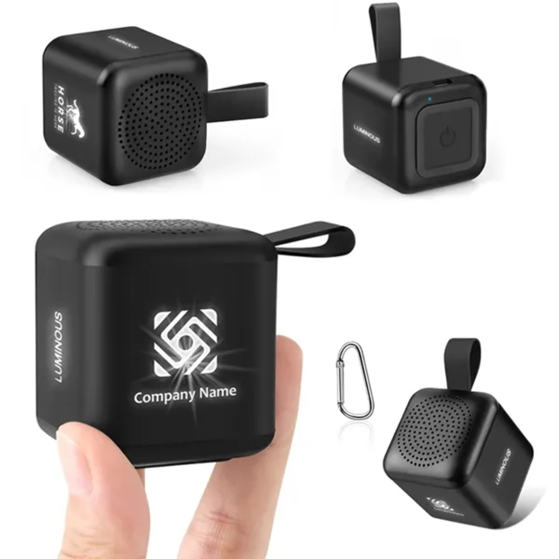 Mini speaker with illuminated logo 1