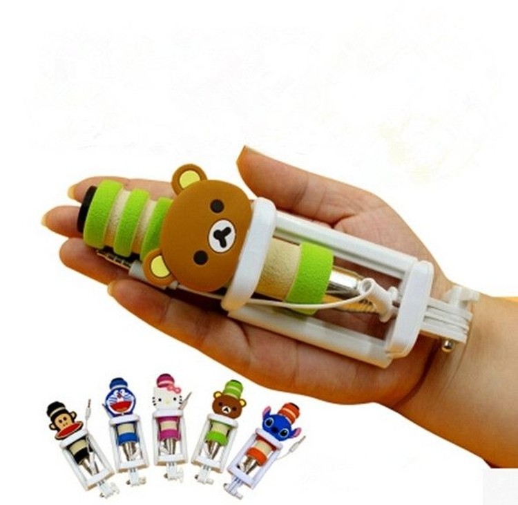 Wire smartphone foldable mini selfie stick 1