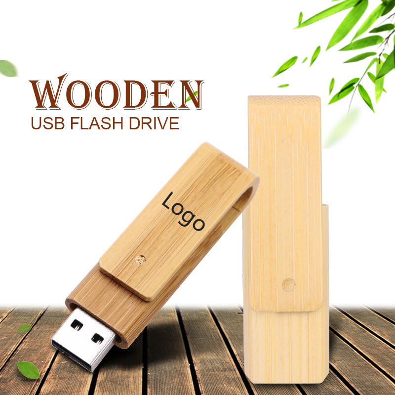 360 Degree Rotatable Wooden USB 16GB Thumb Flash Drive for Date Storage 1