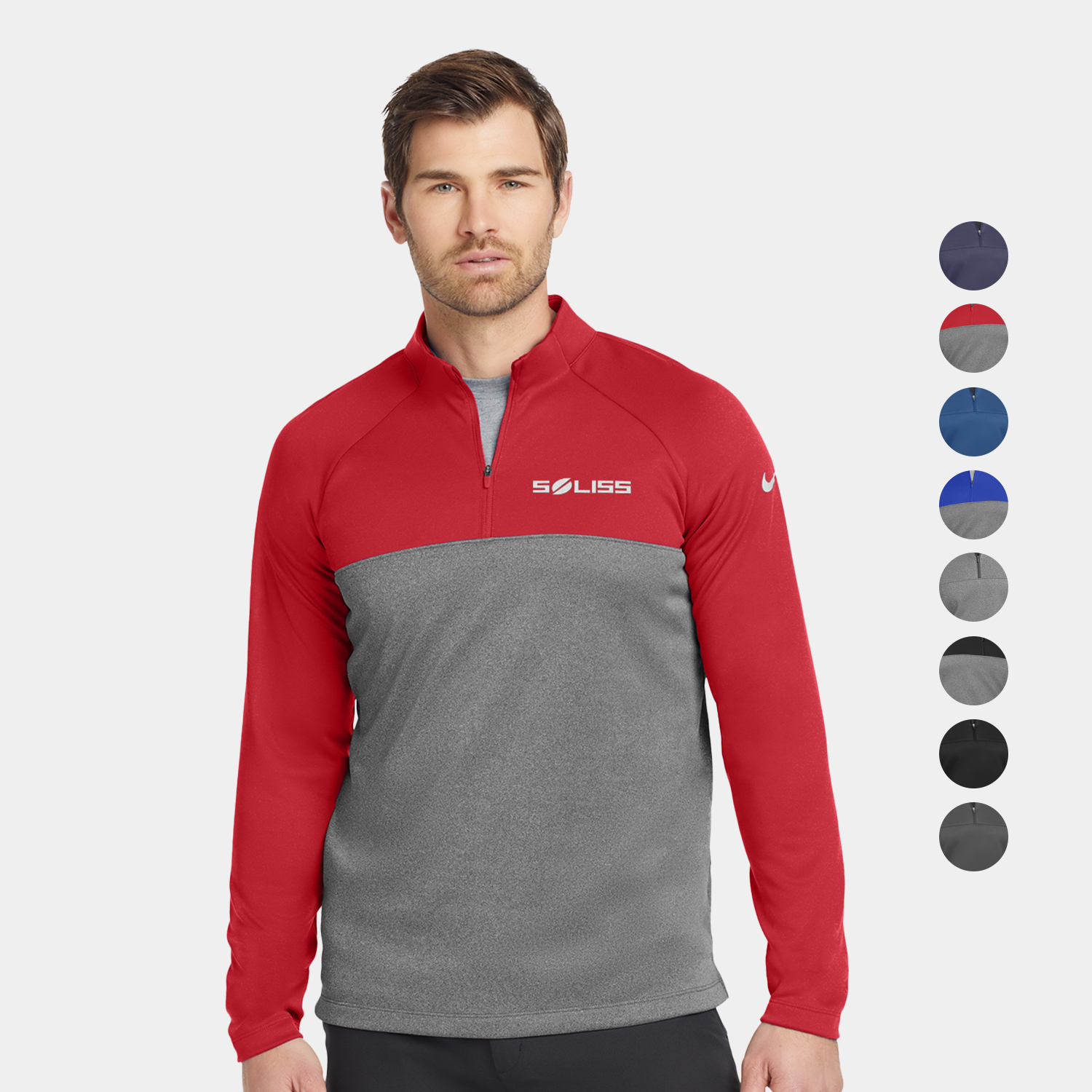 Nike Therma-FIT 1/2-Zip Fleece 7 oz. w/ Screen Print Jacket 1