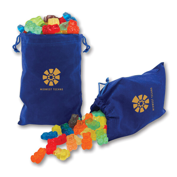 Gummi Bears in Blue Velour Gift Bag 2