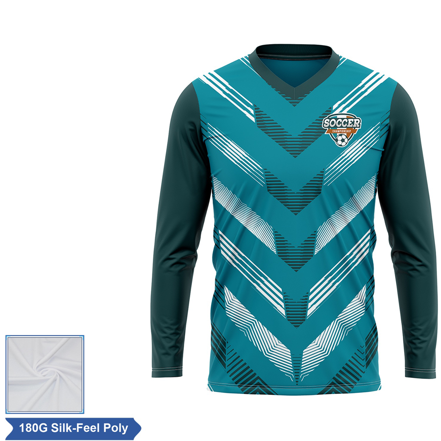 Sublimation Long Sleeve Soccer Jersey - 180G Silk-Feel 6