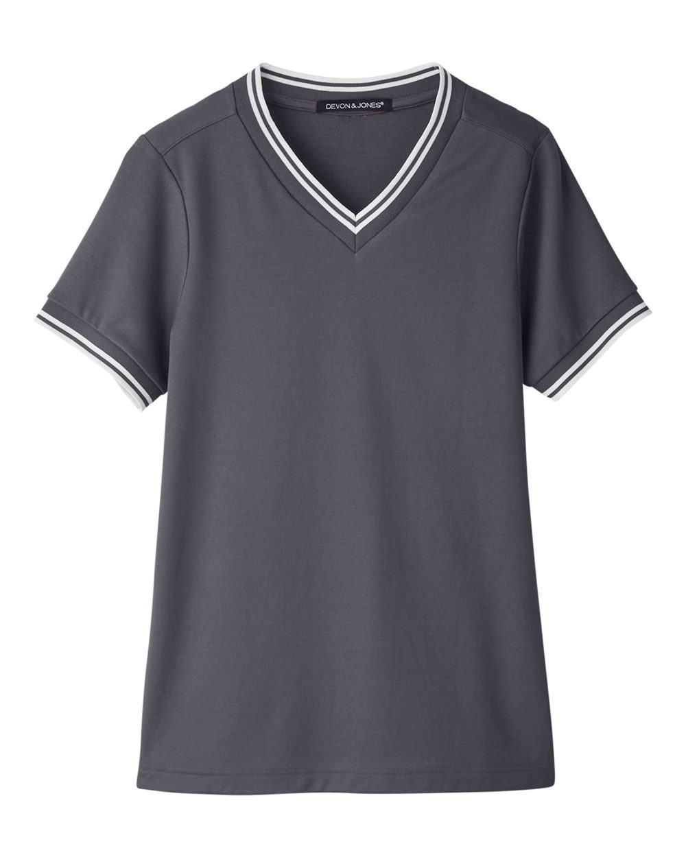 Women's CrownLux Performance® Plaited Tipped V-Neck Shirt - DG20CW 22