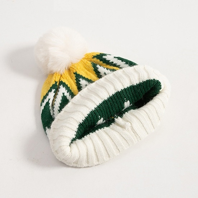 Winter Knit Hairball Hat For Women 5