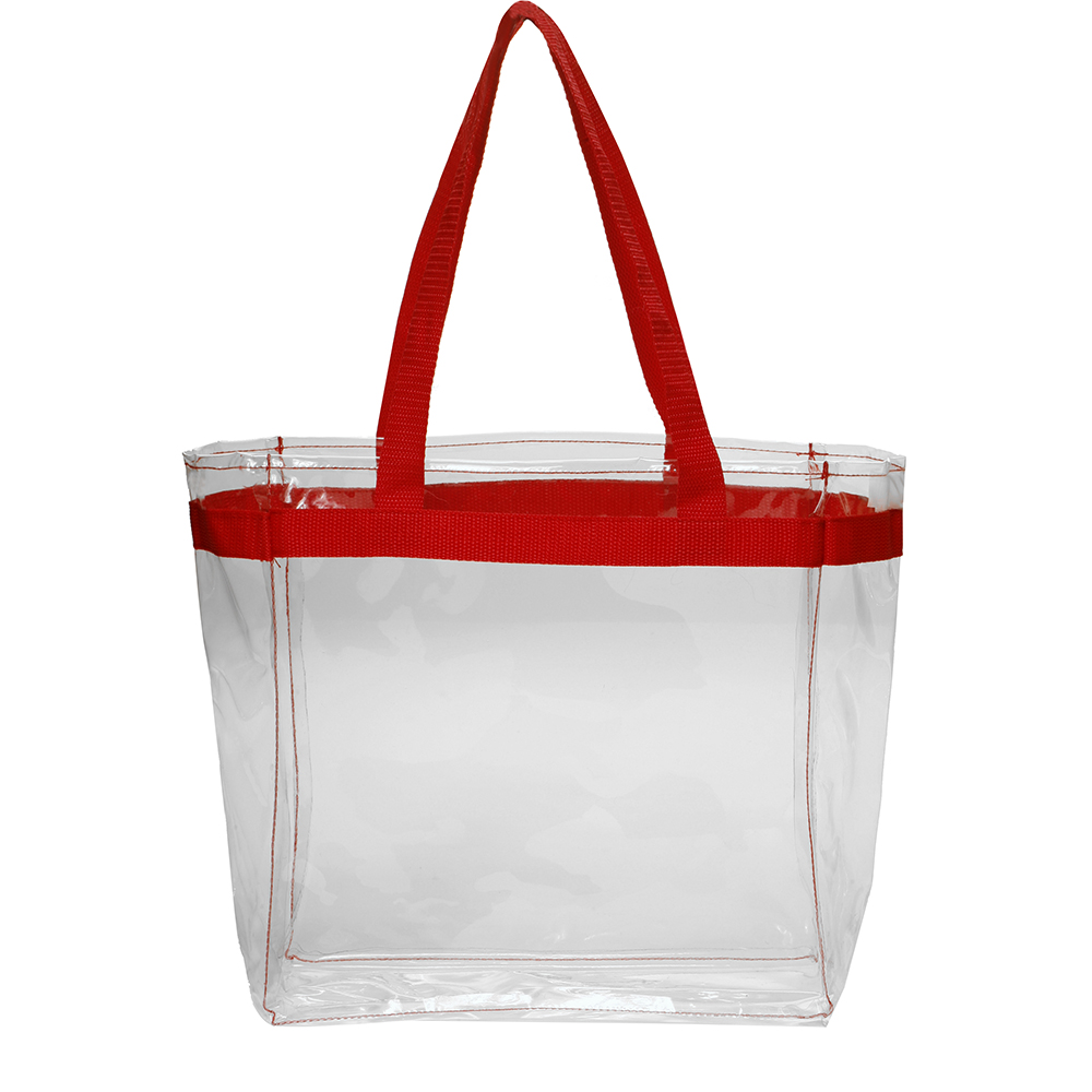 Color Handles Clear Plastic Tote Bags