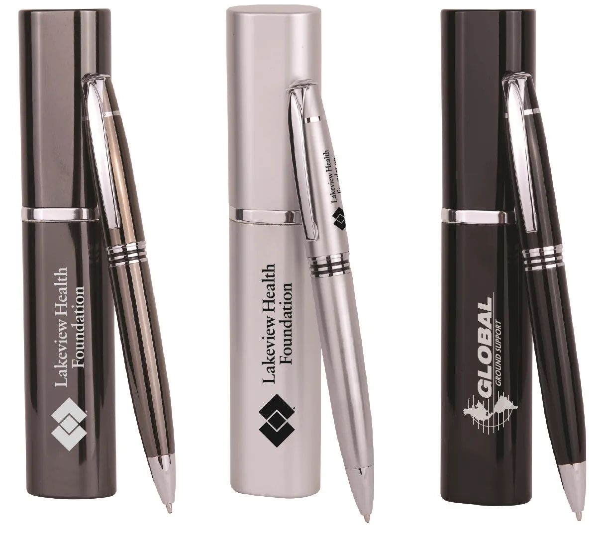 Twist Metal Ballpoint Pen w/Matching Case Set 2