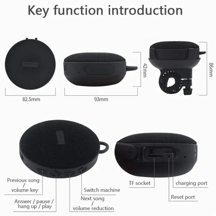 Waterproof Bicycle Wireless Speaker with Sunglass Holder 2